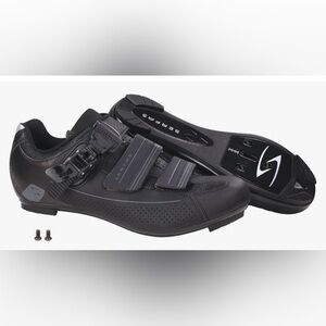 Serfas women’s Black Cycling Shoes with Silver Accents